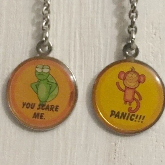 Round Cute Animal Dangle Earrings - Picture 2 of 6